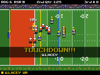 Gridiron running on a TI-84 Plus CE