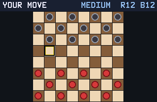 Checkers running on a TI-84 Evo