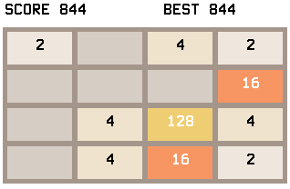2048 running on a TI-84 Evo