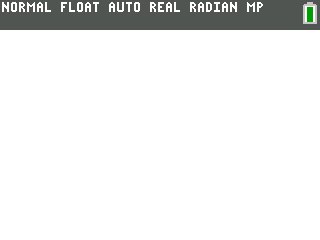 The TI-84 Plus CE home screen: a blank calculation screen under the status bar