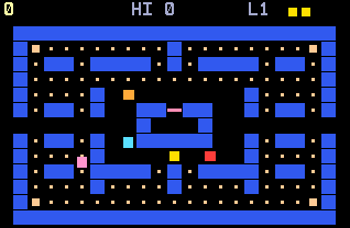 Pac-Man running on a TI-84 Evo