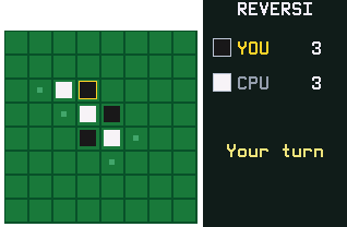 Reversi running on a TI-84 Evo