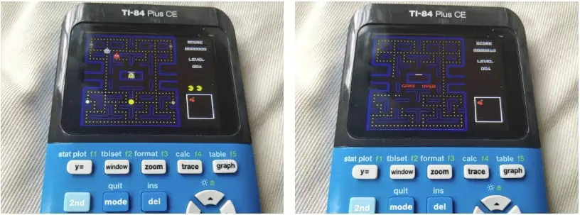 Playing Pacman on a TI-84 Plus CE