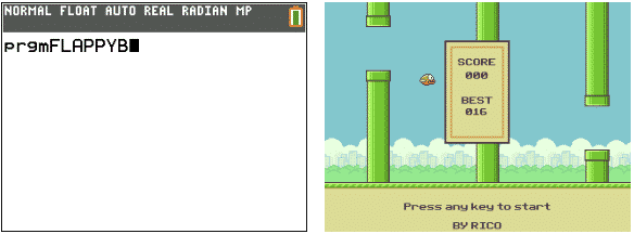 Launching Flappy Bird on a TI-84 Plus CE