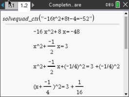 Complete the Square Program