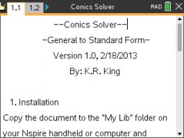 Conics Solver